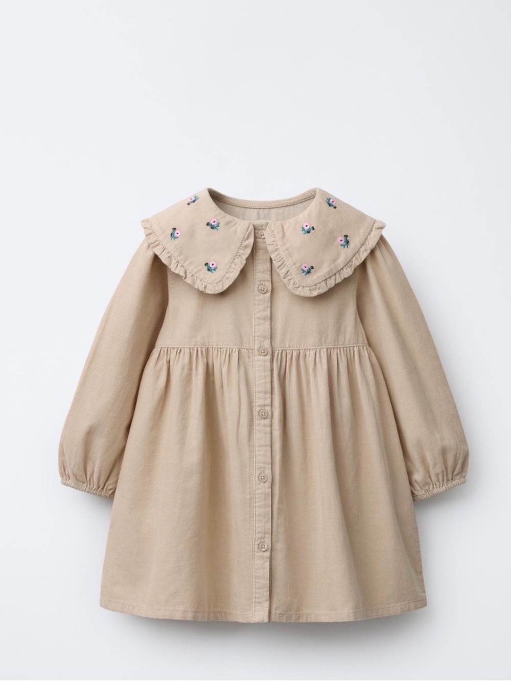 Zara Girls Embroidered Floral Corduroy Dress Size 18-24 months (Zara size 1 1/2)